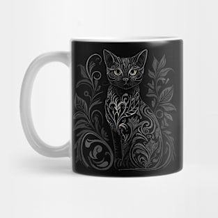 Retro Gothic Style Cat Gifts Vintage Cat Mug